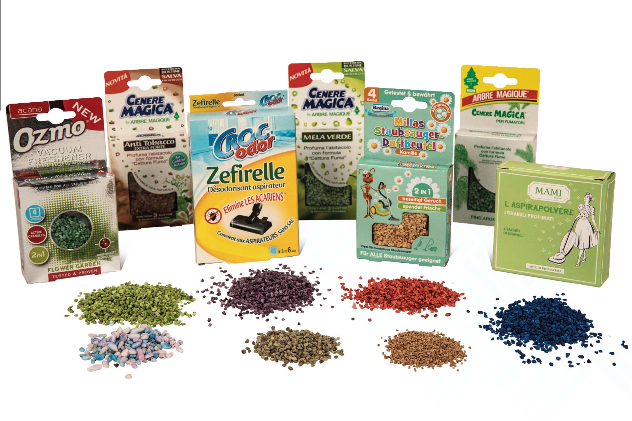 Scented granules for vacuum cleaners